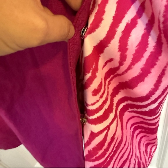 Vivienne Hu Pink ZebraMidi Cocktail Dress Women’s Size 10 Y2K Hoco Asymmetrical - Picture 4 of 9